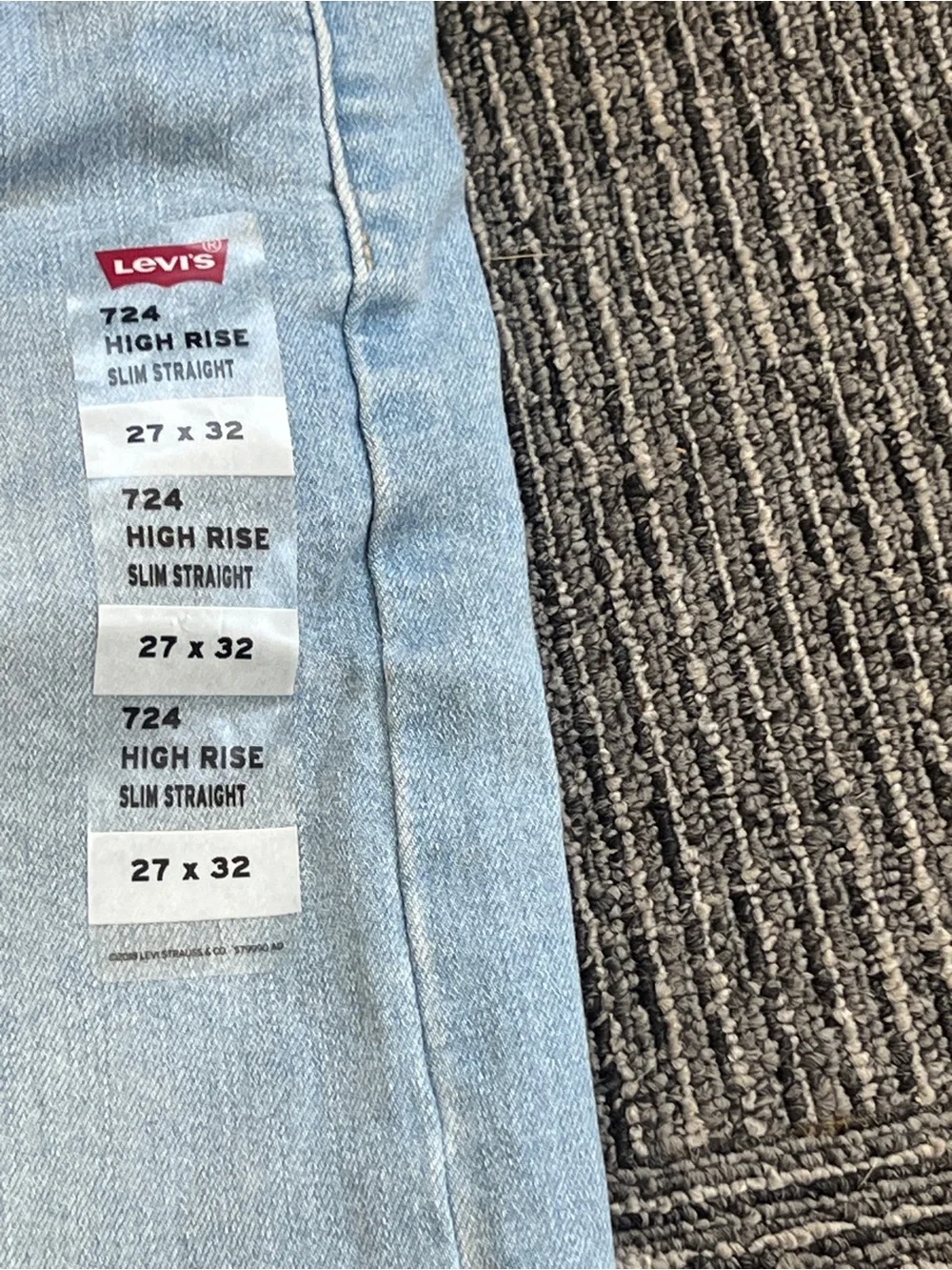 Levi's Light Blue High-Rise Straight Jeans 724